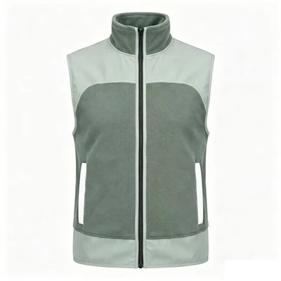 Color Block Reversible Stand Collar Fleece Vest factory
